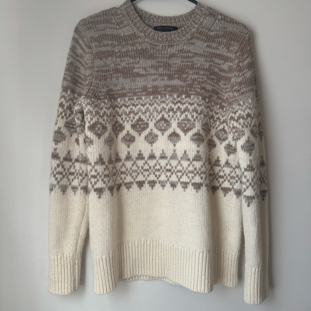 Banana Republic Women’s Medium Fair Isle Sweater Italian Yarn